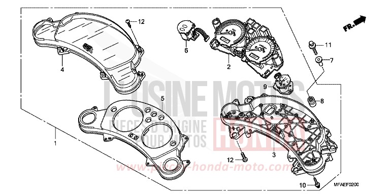 METER for CBF1000 ABS PEARL SIENA RED (R320) from 2010